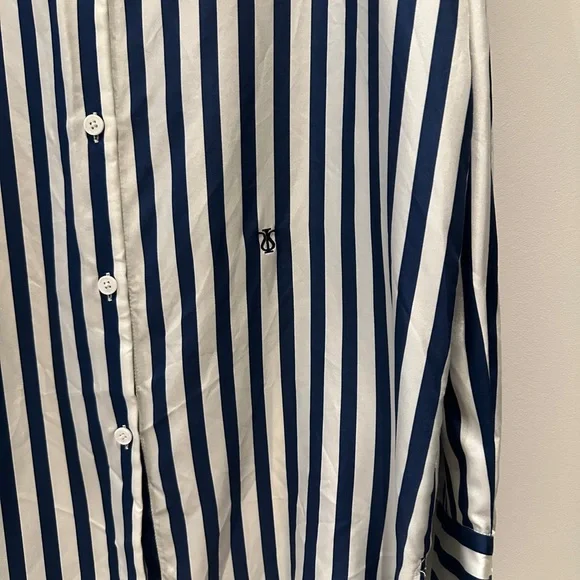 NWOT - Lillysilk Amalfi Stripe Silk Shirt - Picture 2 of 11